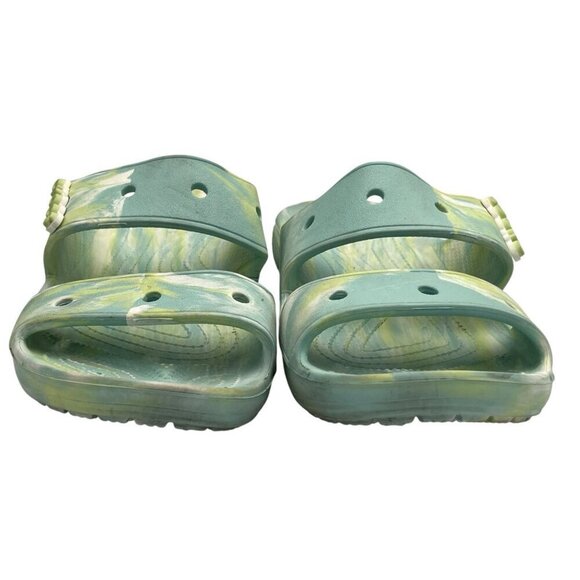 CROCS Classic Marbled Tie Dye 2 Strap Sandals Slides Water Green Women 11 Men 9 - Picture 10 of 14